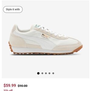 Puma White and Beige Sneakers